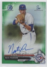 2017 Bowman Draft Chrome Pick Green Refractor 40/99 Nate Pearson Auto 4h5