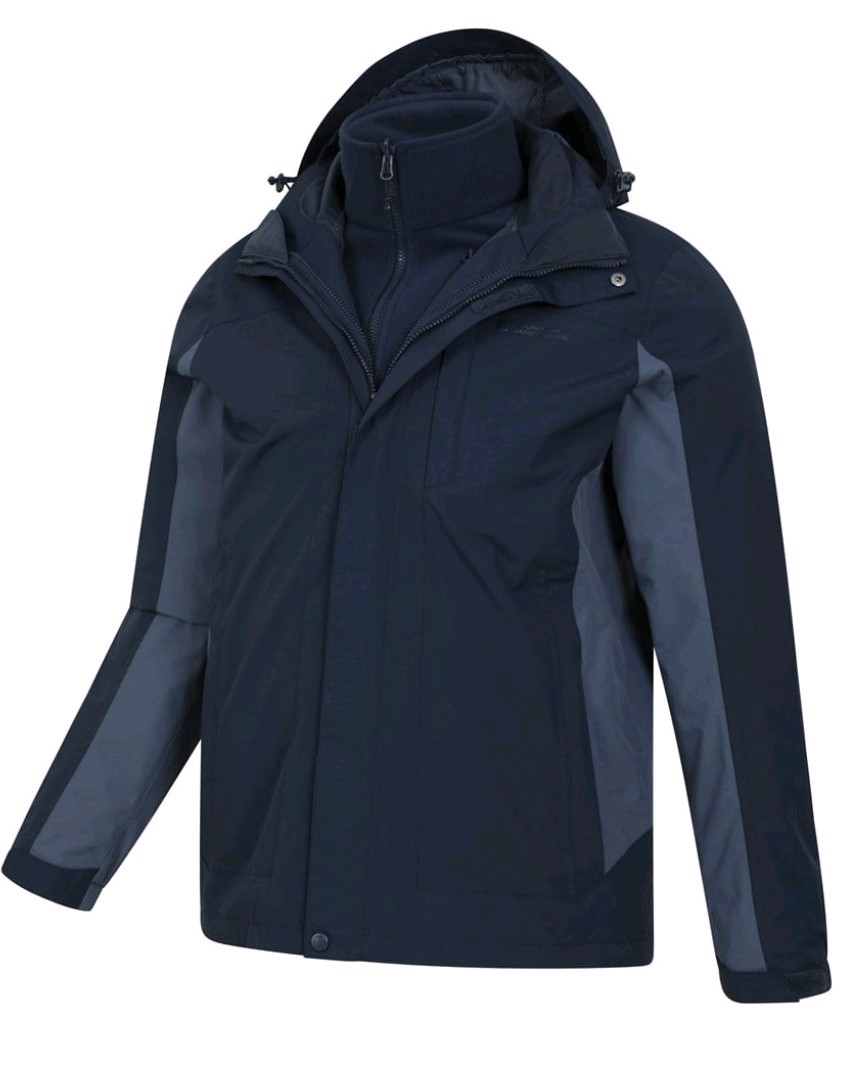 Mountain Warehouse Thunderstorm Mens 3 in 1 Waterproof Jacket Dark Blue, S	NEW image 4