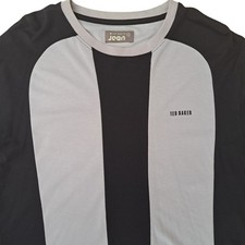 TED BAKER Jumper Mens M Black  Grey Stripes