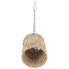 Natural Hamster Straw Woven Tunnel Hammock Nest Hanging Nest for Hamster Use
