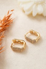1.00CT Round Cut Lab Created Diamond 14K Yellow Gold Plated Ladies Hoop Earrings