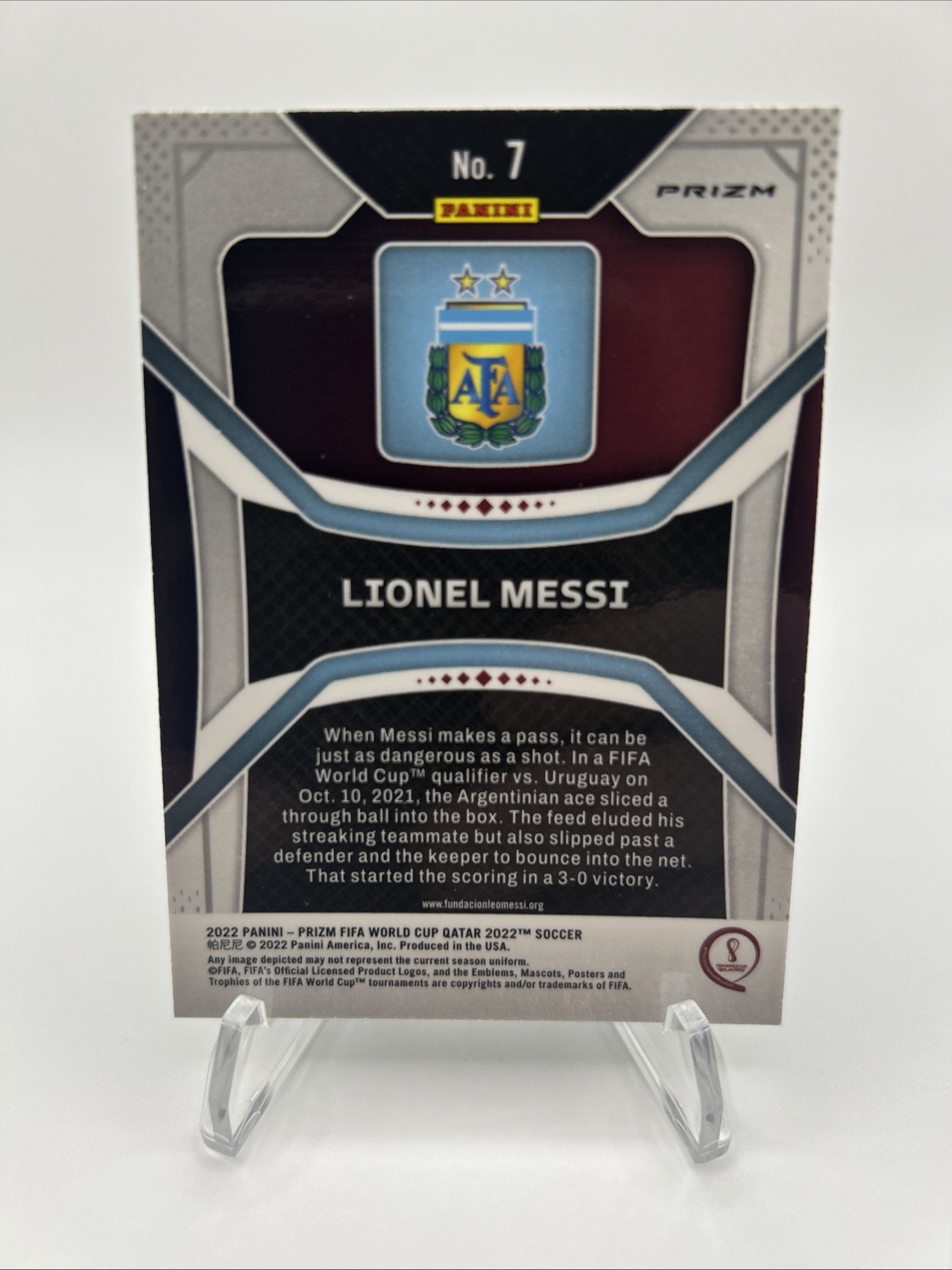 2022 Panini Prizm World Cup Qatar - Lionel Messi #7 Green Wave Prizm view 2