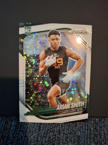 2025 Panini Prizm Arian Smith #391 RC White Disco Prizm New York Jets NFL