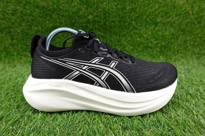 ASICS GEL-Nimbus 27 Shoes Womens Sz 8 Black Lake Grey Running Athletic Sneakers