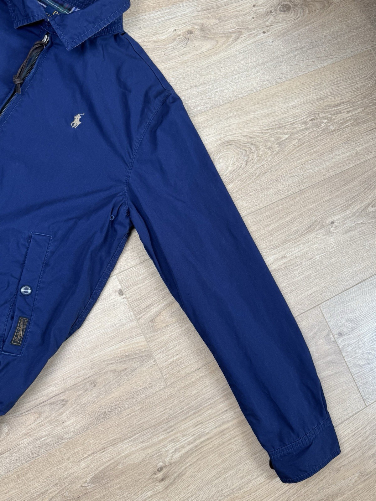 Ralph Lauren Giacca Harrington Uomo Leggera Navy con Pony RL Bianco Small