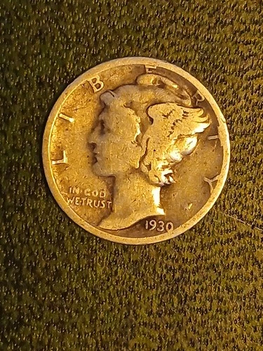 1930 P VERY GOOD CONDITION Mercury Dime, 90% SILVER!
