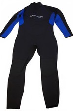 Lemorecn Men's Black Blue Full Wetsuit Diving Surfing Suit M