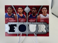 8 Man 2009 SP Game Used Four on Fabrics /99 Al Horford Dwight Howard Mike Bibby