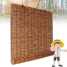Outdoor bamboo roll up blinds retro reed shades privacy 25 59 inch
