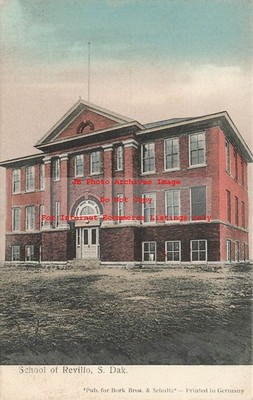 SD, Revillo, South Dakota, School House Building, Exterior View, Bork Bros Pub