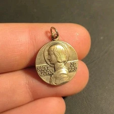 4.3 Gr ANTAYA Vintage Saint Joan Medal Sterling Silver 925 Religious Holy Charm