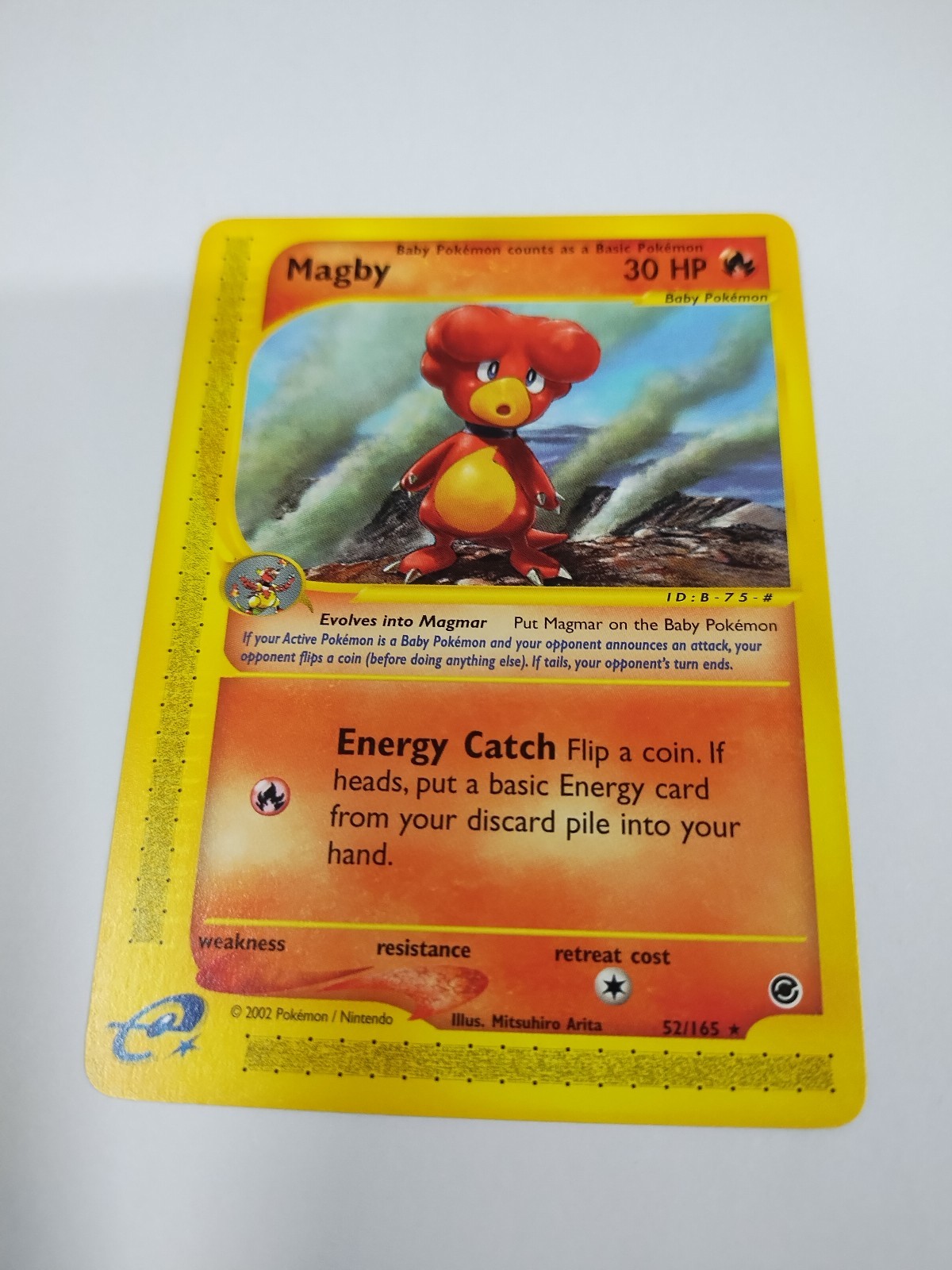 MINT 2002 MAGBY 52/165 POKEMON EXPEDITION BASE SET BASIC RARE FIRE 