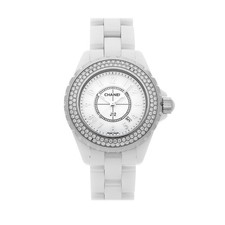 Chanel J12 White Ceramic Steel Diamond Ladies 33mm Bracelet Quartz Watch H0967