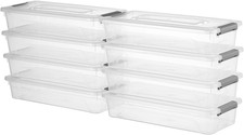 4 Quart Clear Plastic Storage Containers with Lids 8 Pack Storage Bins with