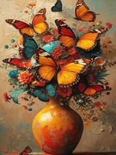 Spring Butterfly Diamond Art Kits for Adults, Flowers Diamond Painting Kits for