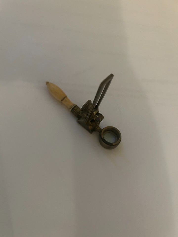 Flea Glass/Folding Pocket Entomologist's Microscope 19th Century