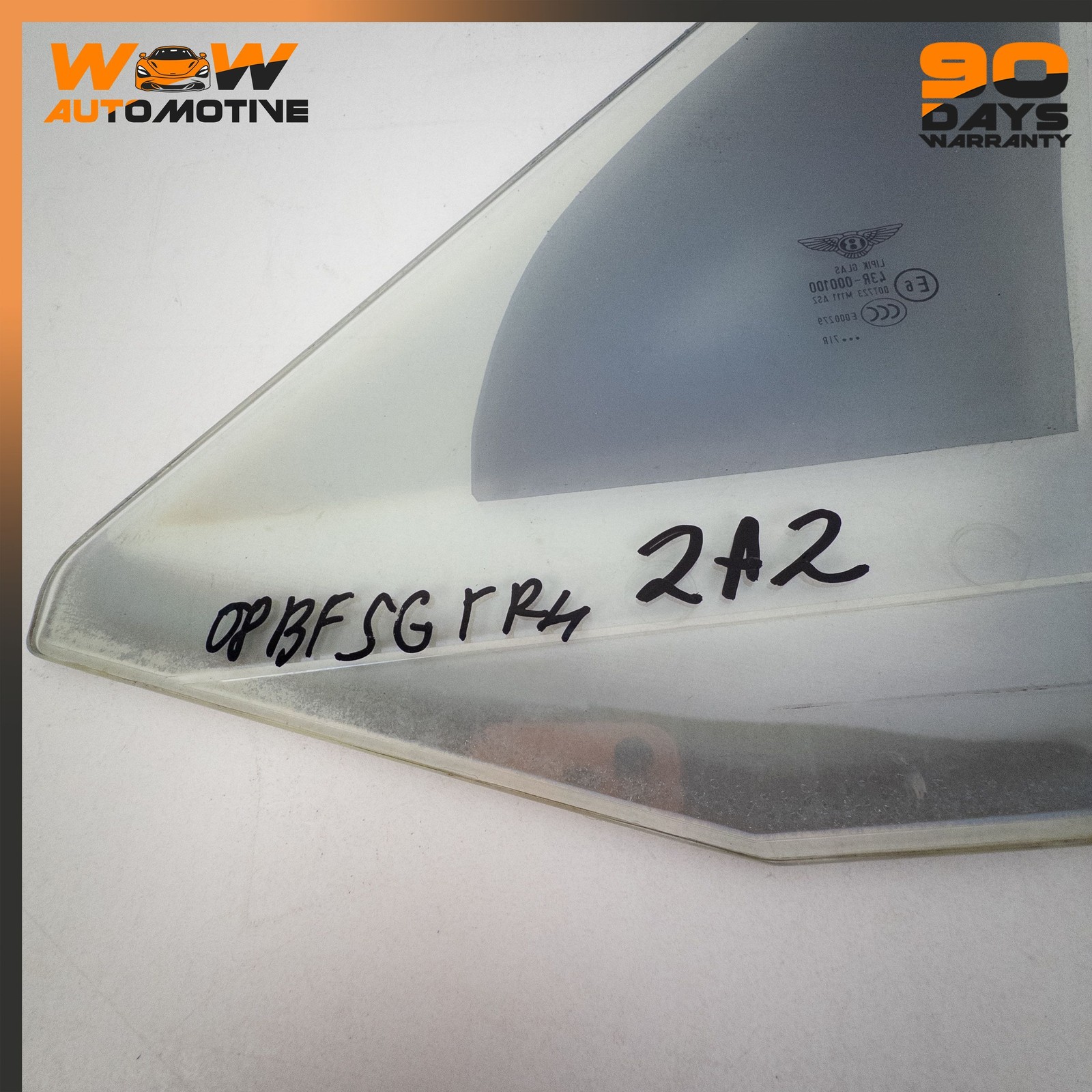 06-13 BENTLEY CONTINENTAL FLYING SPUR FRONT RIGHT QUARTER FIXED VENT WINDOW OEM