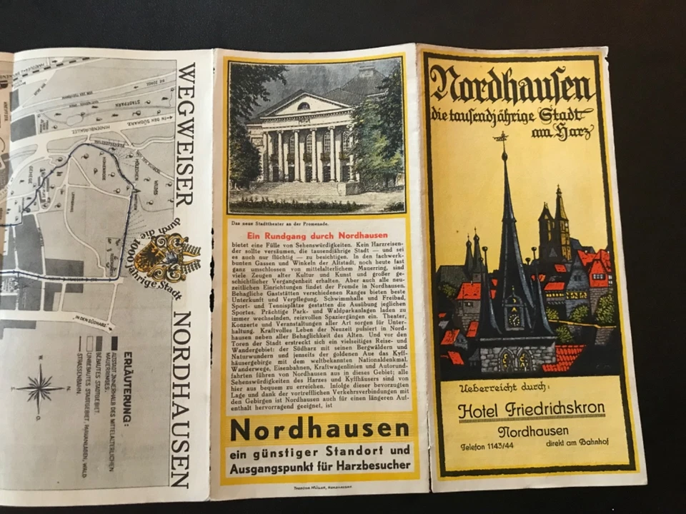 Nordhausen die tausendjährige Stadt am Harz, Reisefaltprospekt um 1938 mit Plan - Bild 4 von 4