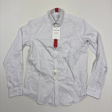 Calvin Klein Mens Dress Shirt Non-Iron Wrinkle Free Stretch White, 15-15.5 36/37