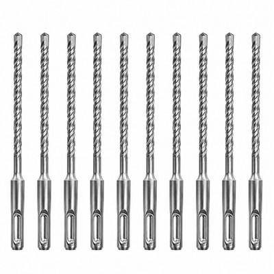 5/32''x6'' SDS Plus Rotary Hammer Drill Bit Carbide Tip for Masonry Concrete-10Pcs