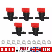5X In Line Inline Petrol Fuel On Off Tap Motorcycle ATV Lawn Mower Fuel Tap 7mm