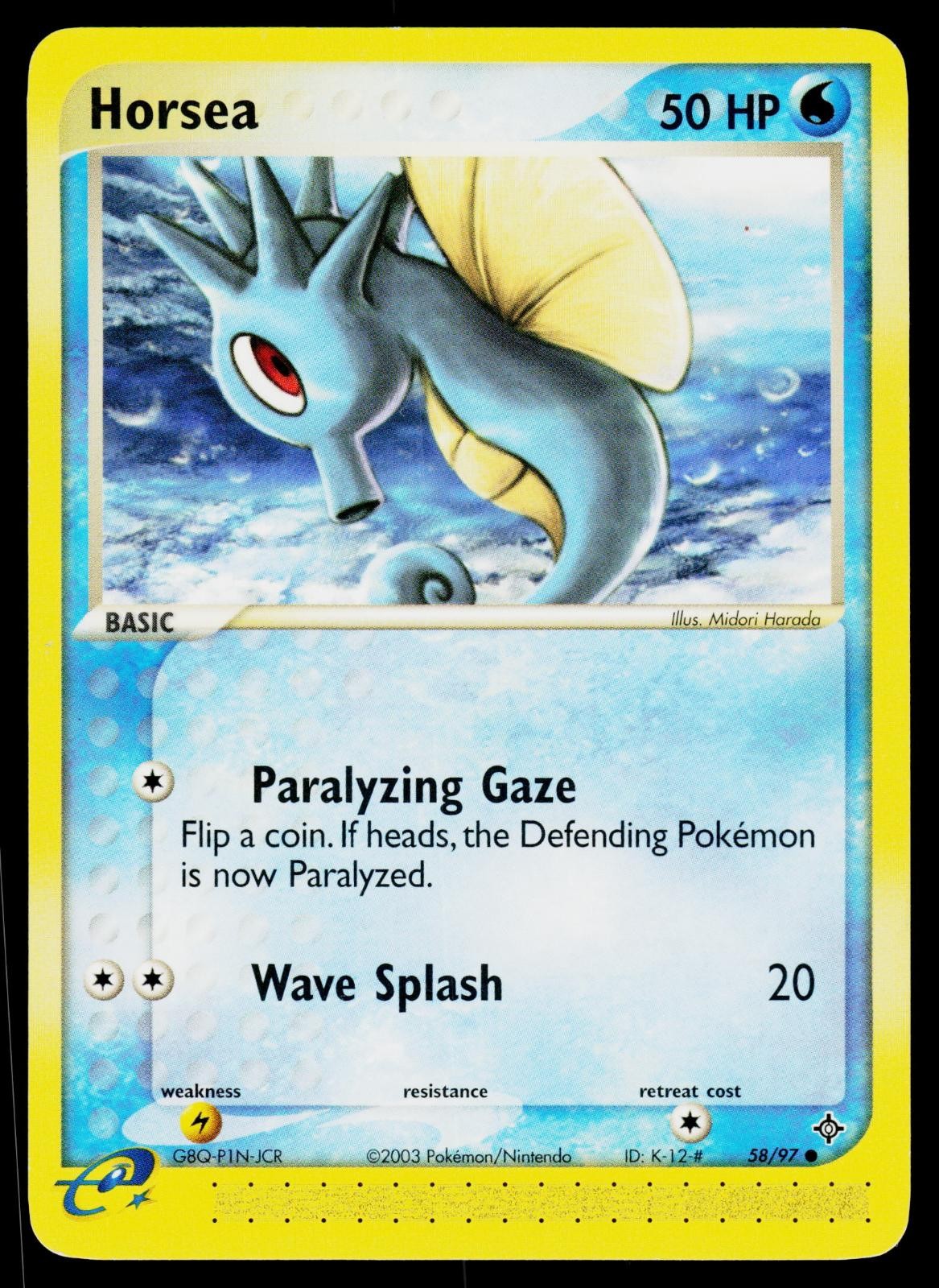 Horsea 58/97 Common Dragon Pokemon Lightly Played