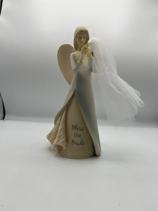 “Bless the Bride” Foundations Angel Wedding Resin Figurine Boxed