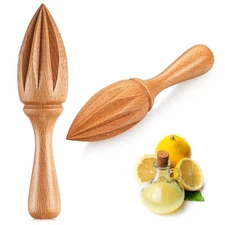2 Pcs Wooden Citrus Reamer Lemon Hand Juicer Beech Wood Handheld Citrus Juicer E