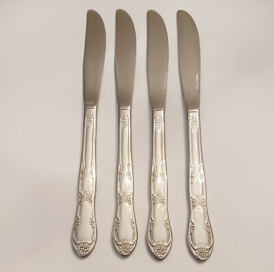 (4) Oneida FENWAY DAYDREAM Stainless Wm A Rogers Dinner Knives~Free Shipping