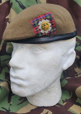 Scots Guards Offiziers Baskenmütze, Mützenabzeichen & Träger Neu Gr. 56 - 62