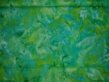 Cotton BATIK Fabric Blue Green Mottled 1/2 YARD BTHY