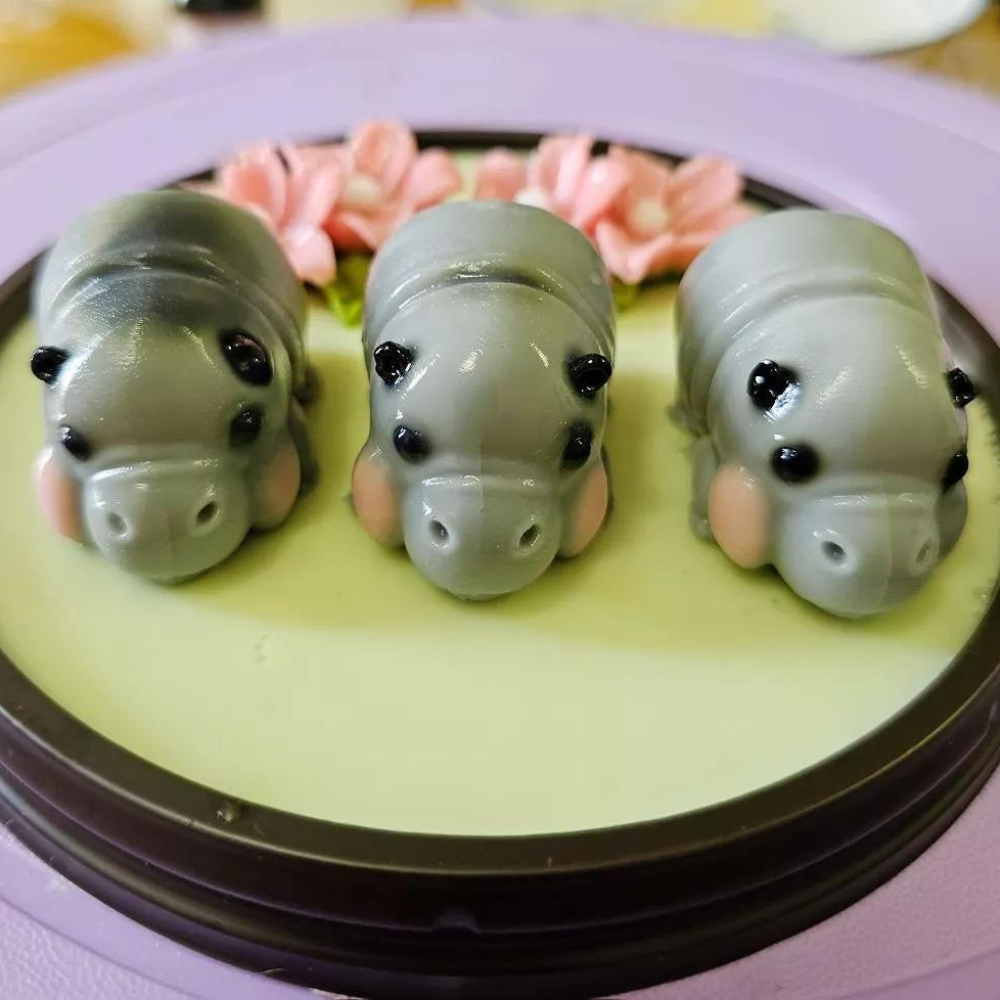 Moule En Silicone Bébé Hippopotame Moo Deng - 50 Pièces - 5 Cm - Fête Dessert - NEUF
