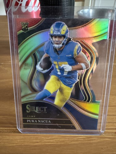 2023 Panini Select Puka Nacua Club Level Red, Yellow And Blue Prizm RC