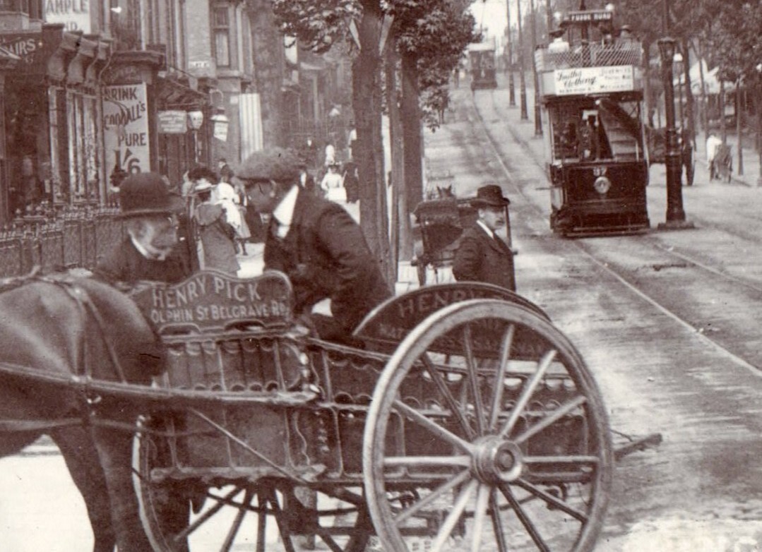 POSTCARD Leicester, Hinckley Road Post Office, Henry Pick horse/cart
