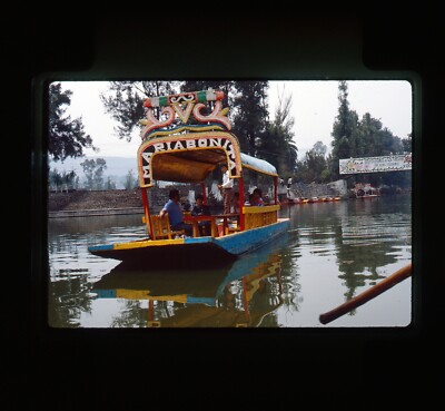 1987 Acapulco XOCHIMILCO Gardens Flower Decked Boats 35mm Slide Transparency 2