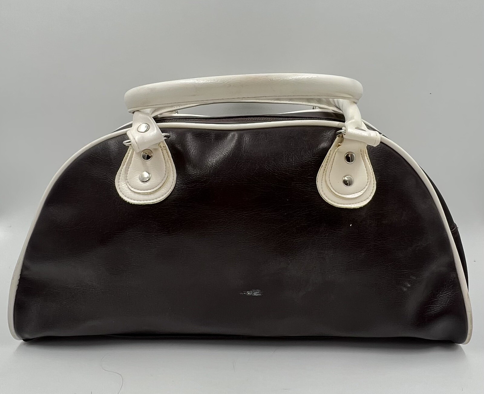 VINTAGE PUMA FAUX Leather Bowling HAND BAG PURSE OVERNIGHT GYM ZIP