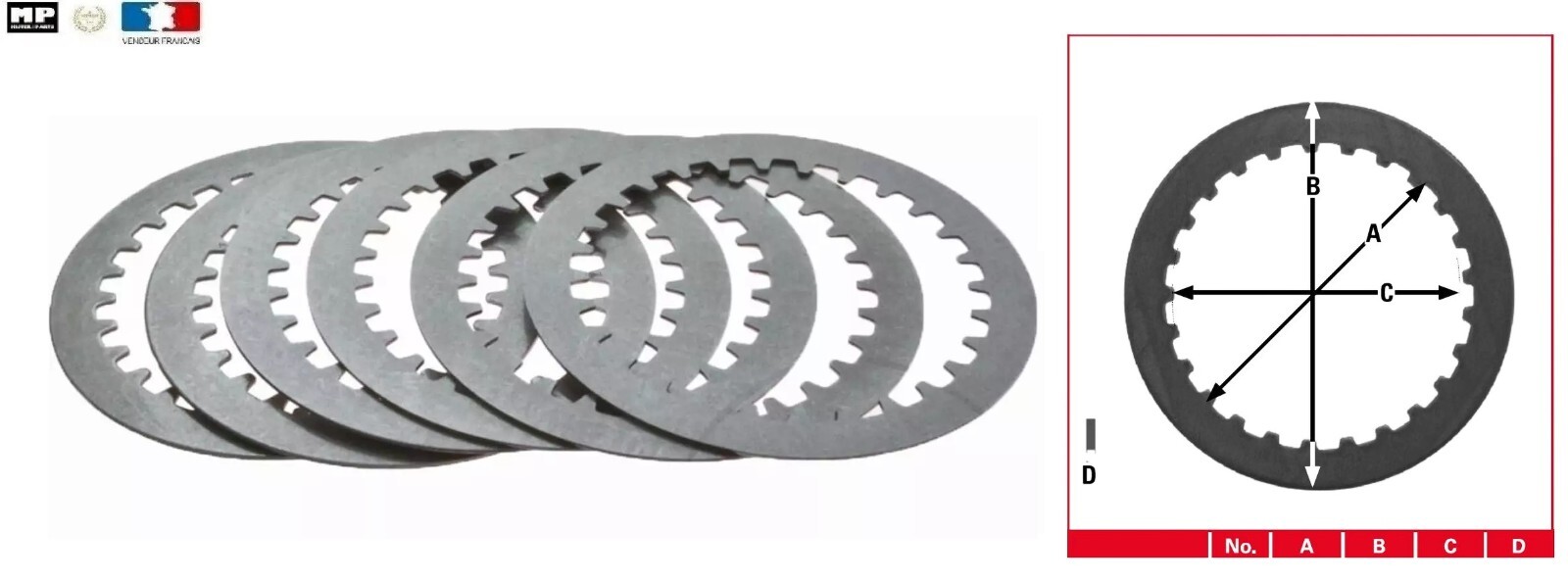Disques lisses d'embrayage DR650S 1990 pour stopper le patinage moteur