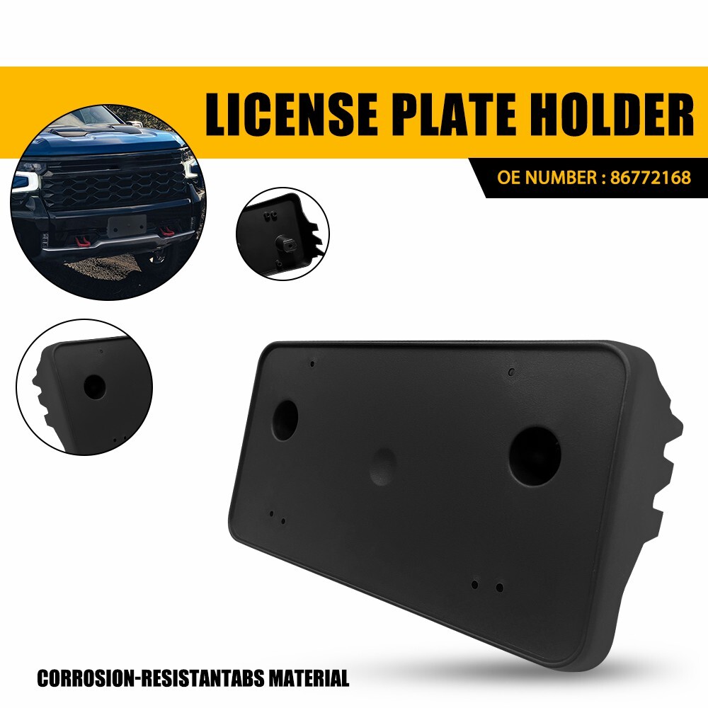 Black Front License Plate Bracket Mount For 2022-2023 Chevy Silverado