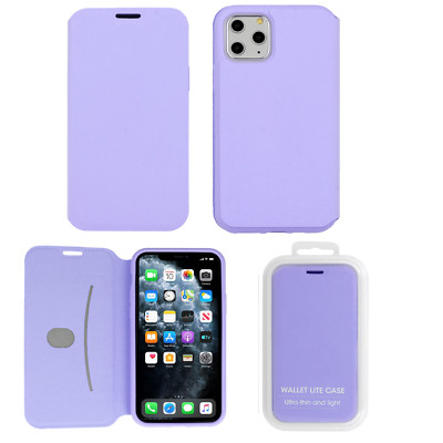 APPLE IPHONE 12 PRO MAX - VENNUS SLIM LITE Etui Hülle Case Kunstleder Handy LILA