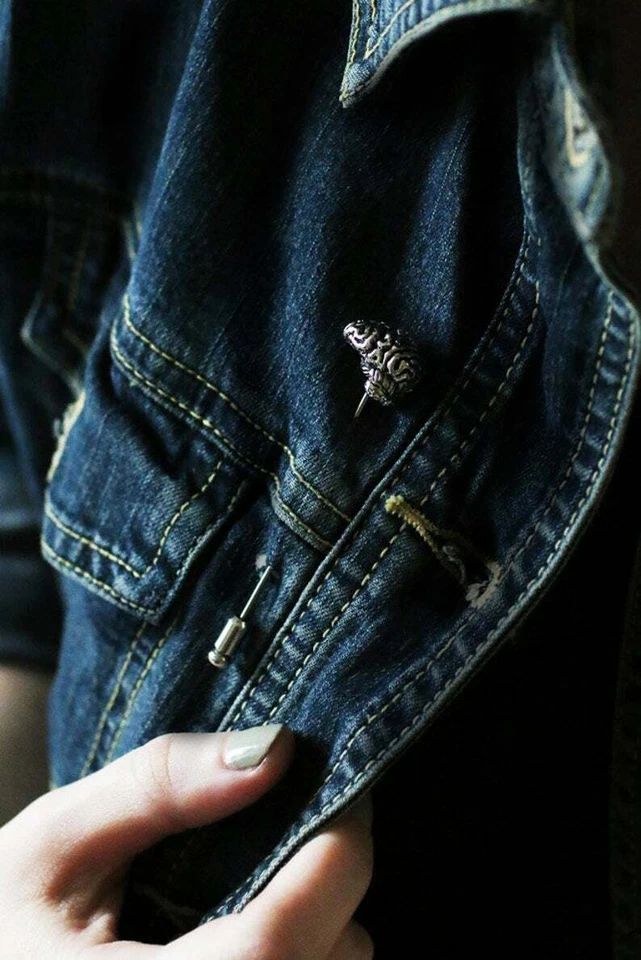 Increíble Pin Solapa Clásico 935 Argentium Plata Hombre Único Excelente Foto 4 de 4