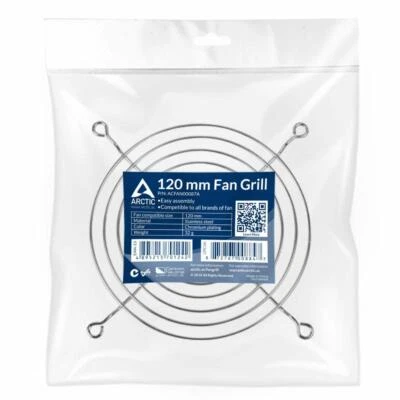 ARCTIC 120mm PC Fan Grill Metal Silver Compatible with 120mm 12cm PC Case Fans