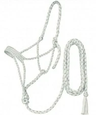 Tough 1 White Mule Tape Halter with 10 Ft Lead Rope  Western Horse Tack