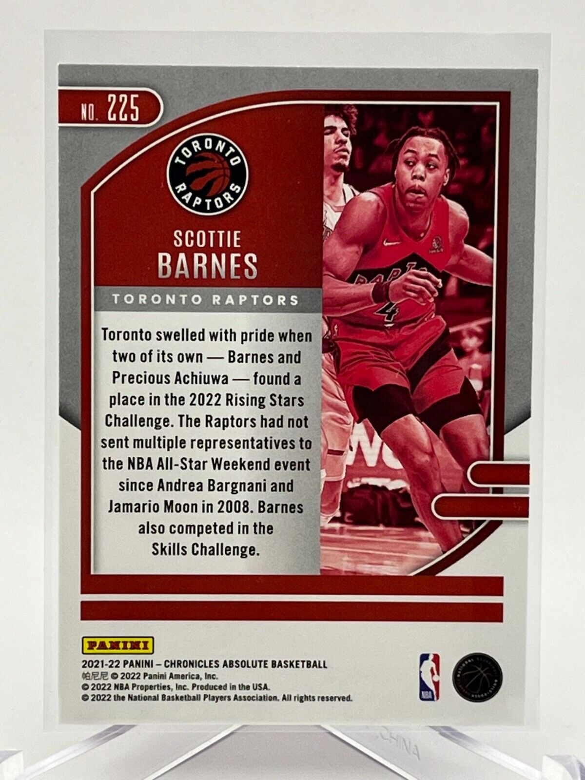Scottie Barnes 2021-22 Chronicles/Absolute #225 Rookie Card