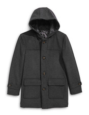 $250 Ralph Lauren Boy's, Wool-Blend Duffle Coat, Charcoal, 18R