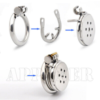 Male Men's Cuckold Lockdown Chastity Flat Cage Sleeve Ring Cathe Tube Restrain