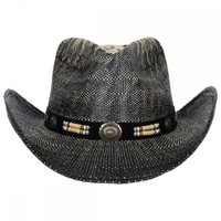 Strohhut Texas Mit Hutband Schwarz Braun Westernhut Cowboyhut Sommerhut Hut Neu