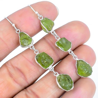 Peridot Druzy Edelstein massiv Sterlingsilber Ostern Ohrhänger Schmuck