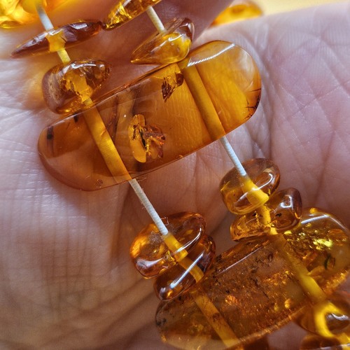 Autentica Collana Ambra Baltica Fatta a Mano e Braccialetto Stretch - Foto 5 di 6