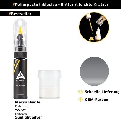 Touch Up Paint Pen For Mazda Biante Code: 22V Sunlight Silver