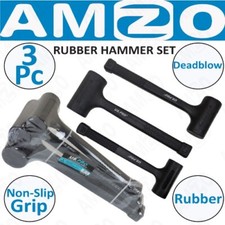 US PRO 3pc Rubber Dead Blow Hammers Rubber Mallet Hammer 1lb 2lb 3lb Set 1664